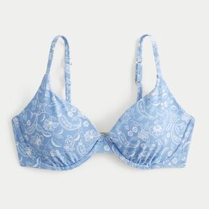 Hollister Blue Floral Underwire Bikini Top